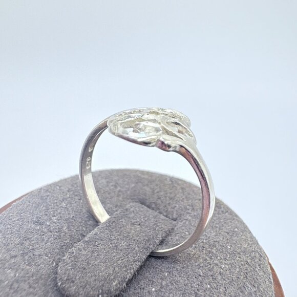 VTG Solid Sterling Silver 925 Openwork Scroll Design Band Ring Size 6.75 - Picture 4 of 8